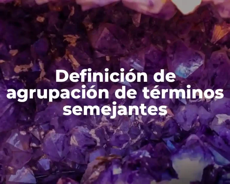 Definición de agrupación de términos semejantes