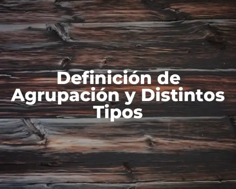 Definición de Agrupación y Distintos Tipos