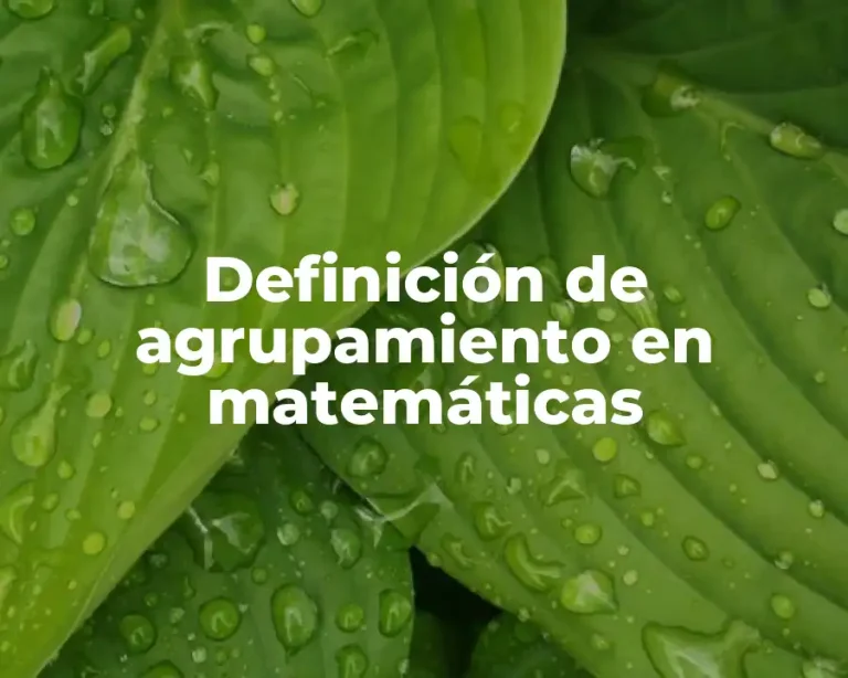Definición de agrupamiento en matemáticas