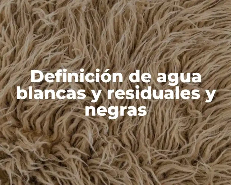 Definición de agua blancas y residuales y negras