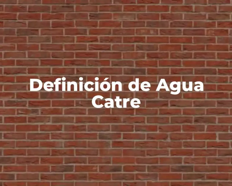 Definición de Agua Catre