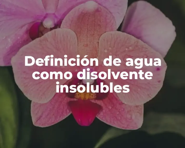 Definición de agua como disolvente insolubles