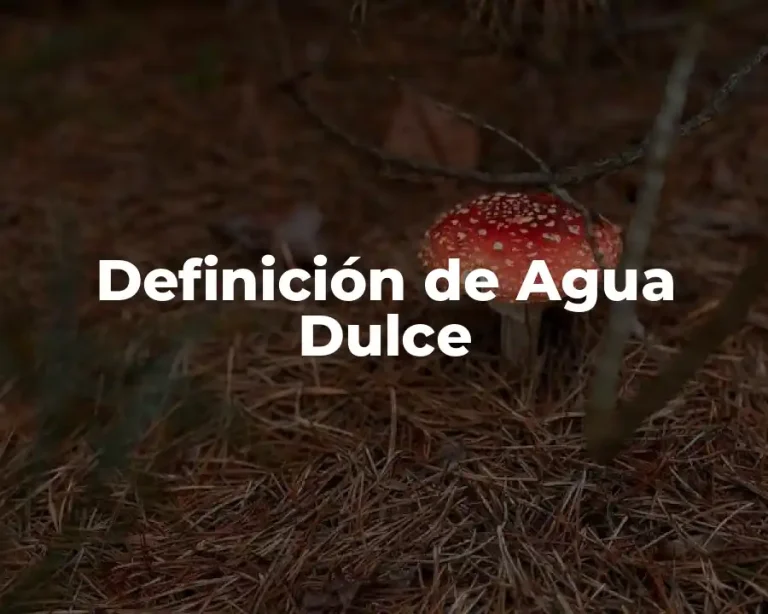Definición de Agua Dulce