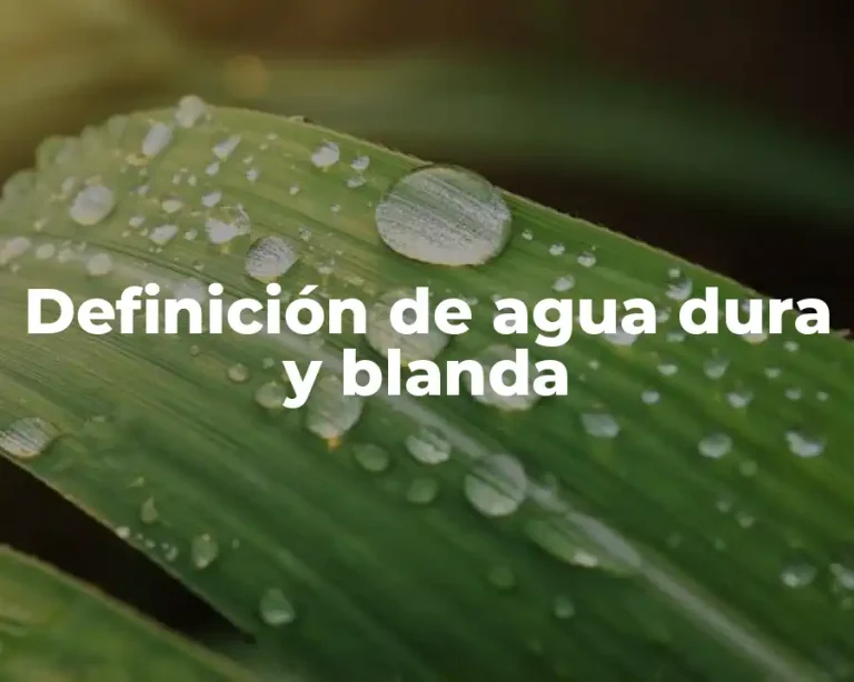 Definición de agua dura y blanda
