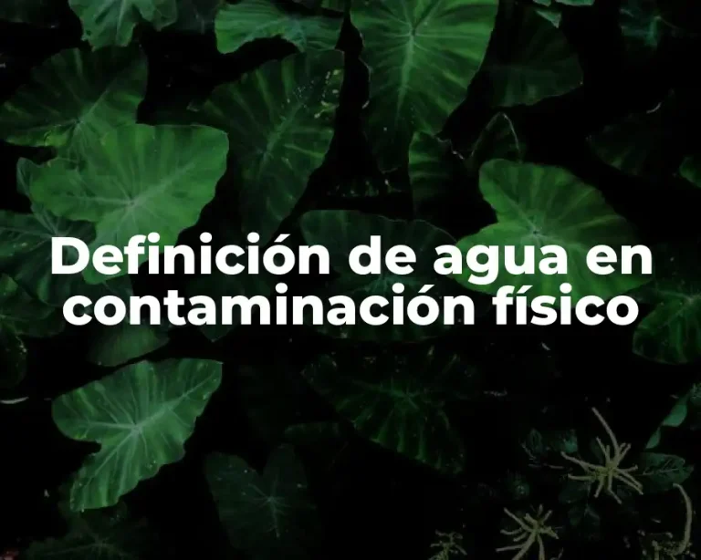 Definición de agua en contaminación físico