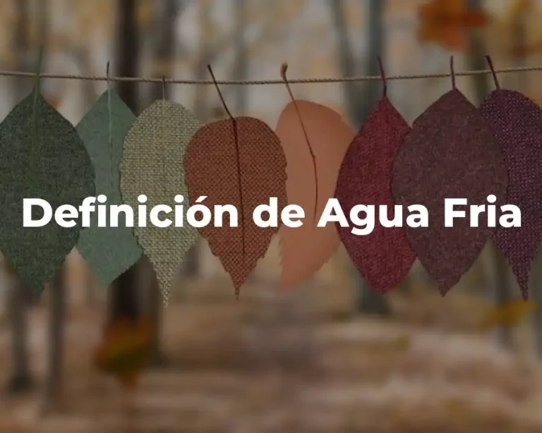 Definición de Agua Fria