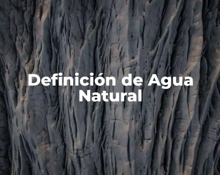 Definición de Agua Natural
