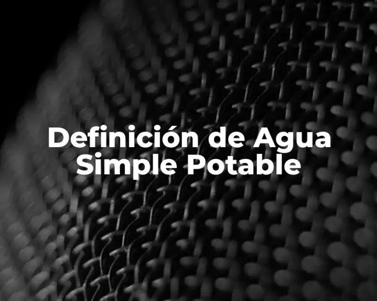 Definición de Agua Simple Potable