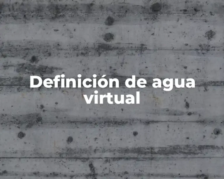 Definición de agua virtual