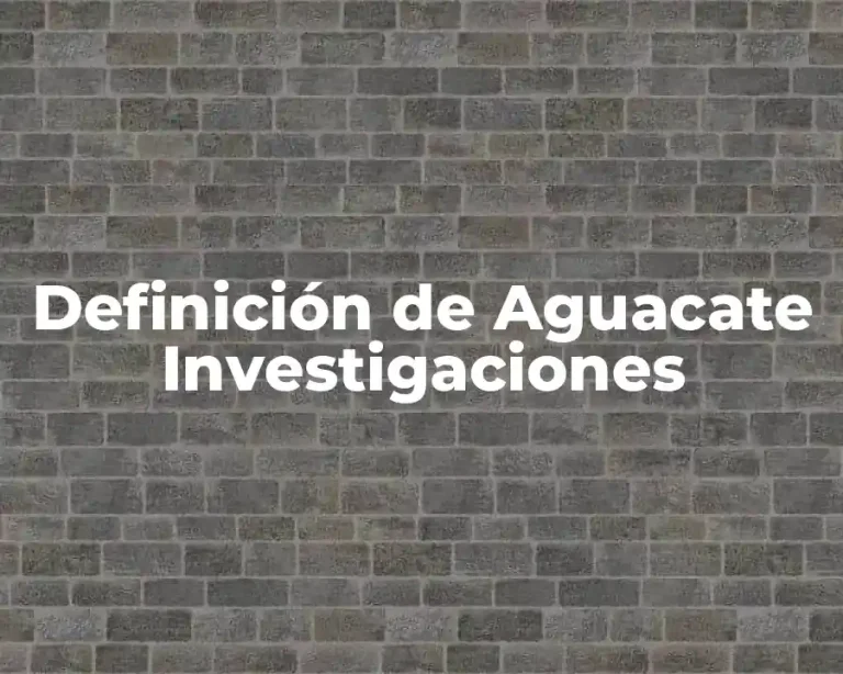 Definición de Aguacate Investigaciones