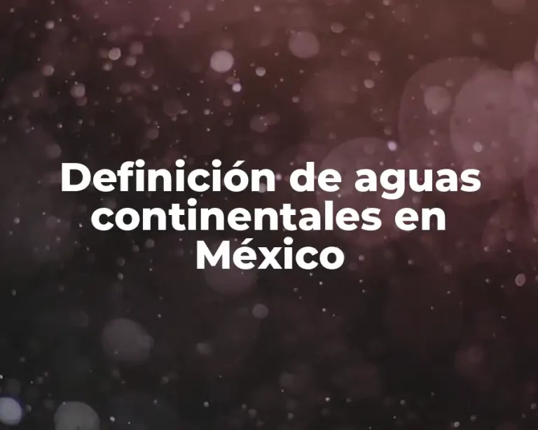 Definición de aguas continentales en México