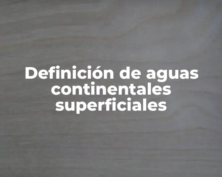Definición de aguas continentales superficiales