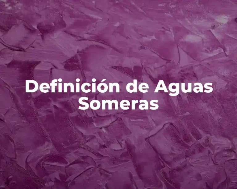 Definición de Aguas Someras