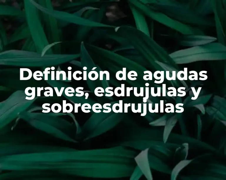 Definición de agudas graves, esdrujulas y sobreesdrujulas