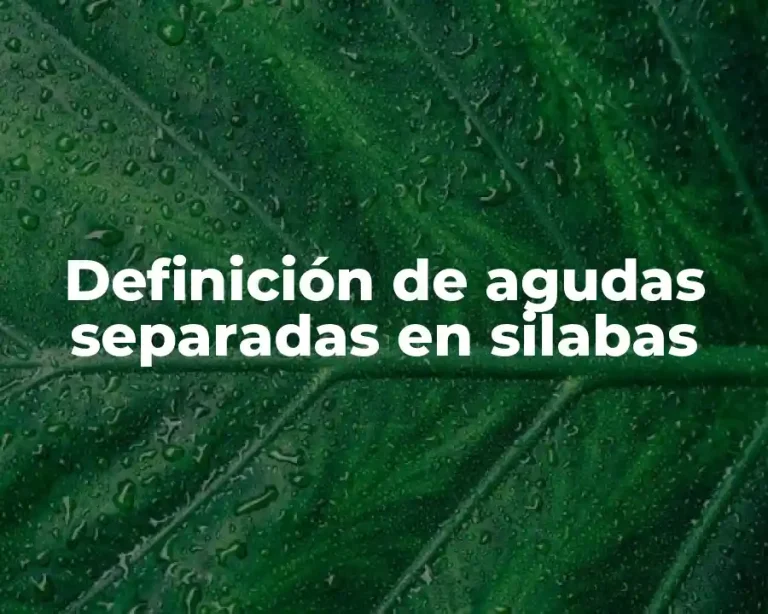 Definición de agudas separadas en silabas