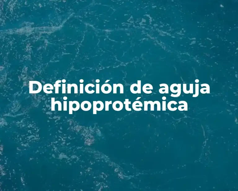 Definición de aguja hipoprotémica