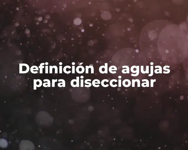 Definición de agujas para diseccionar