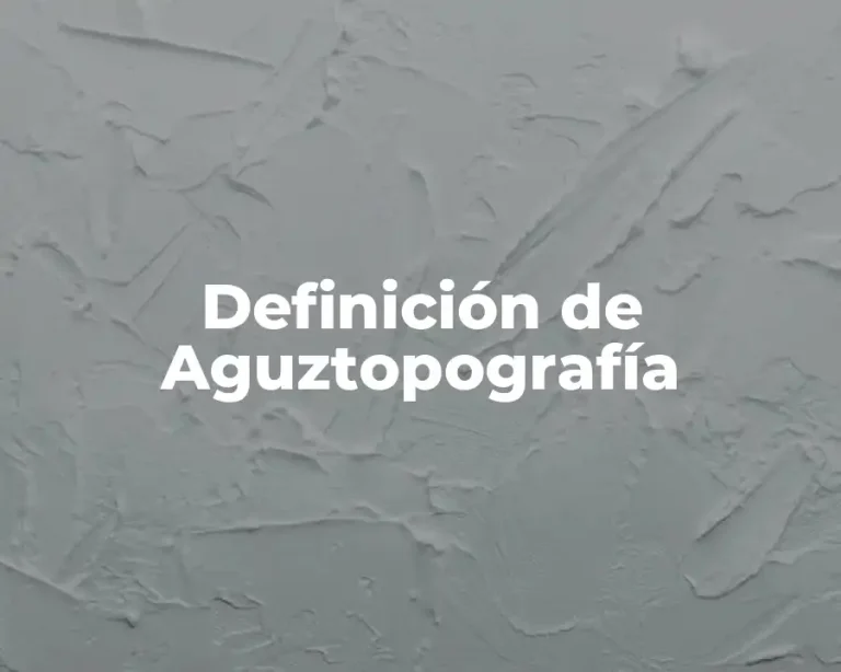 Definición de Aguztopografía