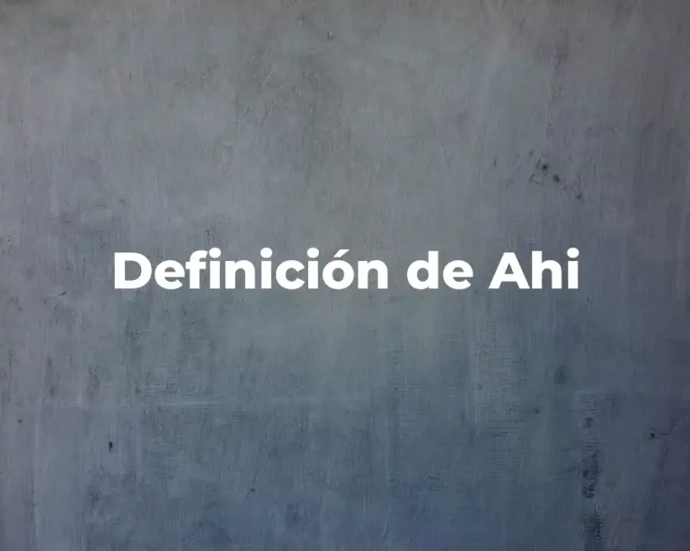Definición de Ahi