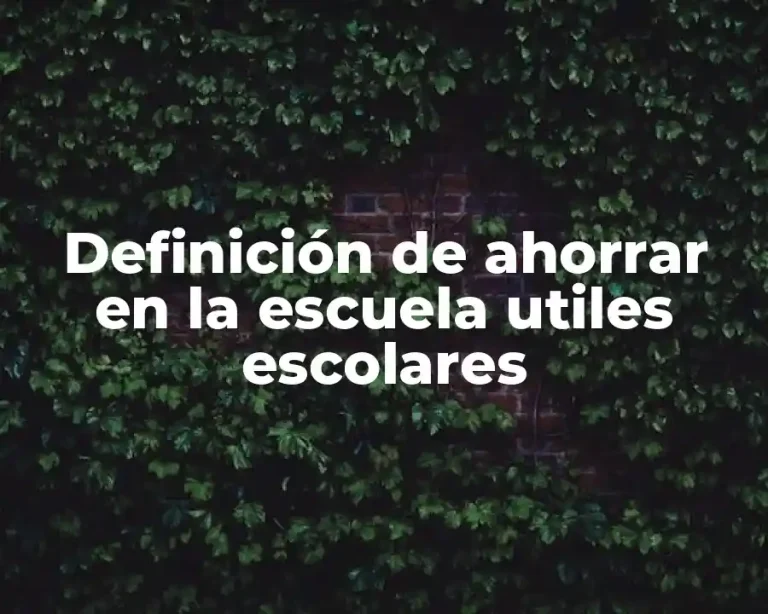 Definición de ahorrar en la escuela utiles escolares