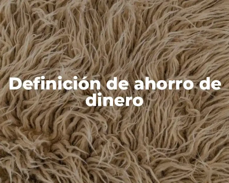 Definición de ahorro de dinero