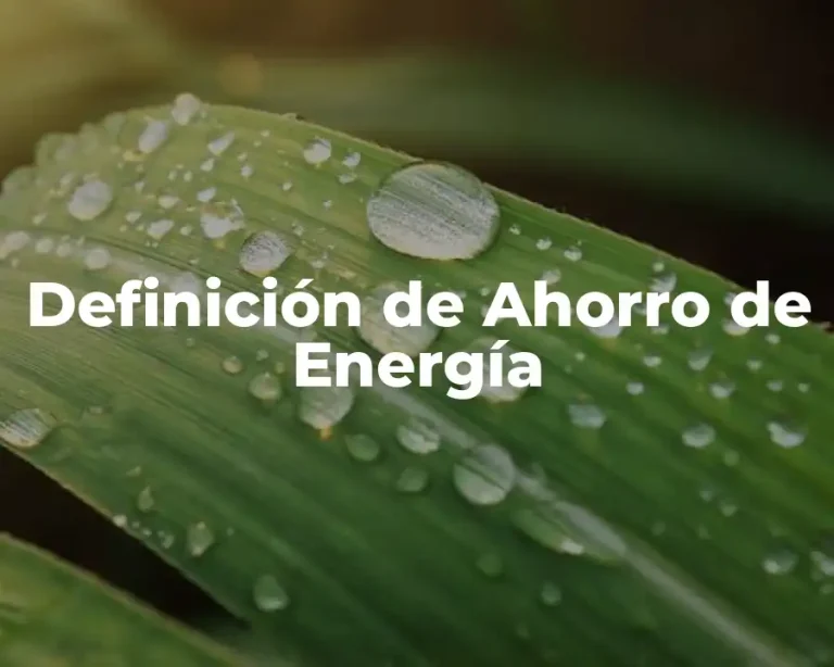 Definición de Ahorro de Energía
