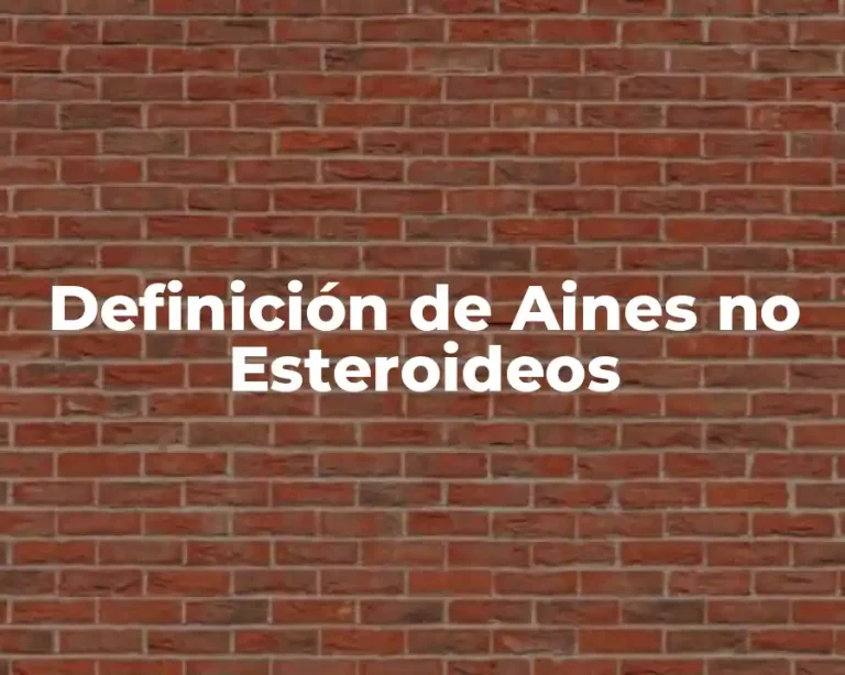 Definición de Aines no Esteroideos