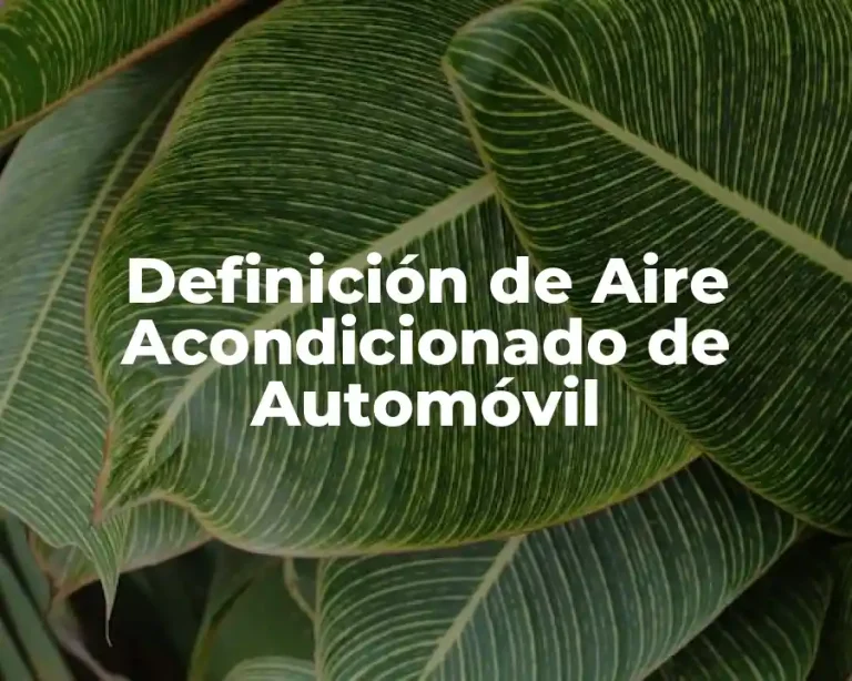Definición de Aire Acondicionado de Automóvil