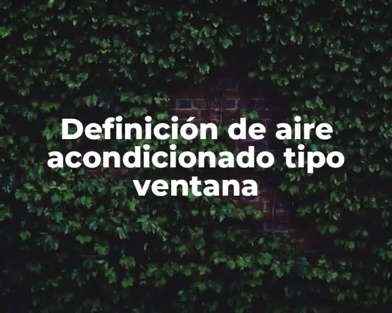 Definición de aire acondicionado tipo ventana