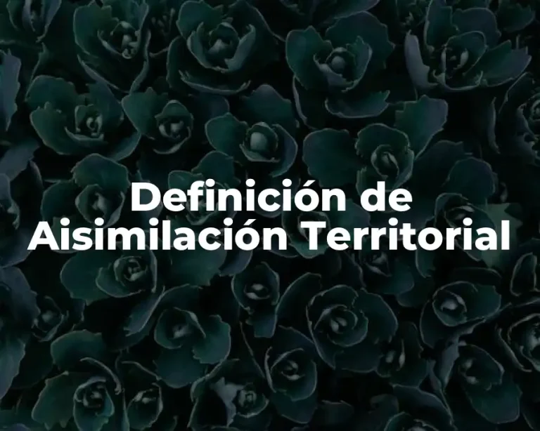 Definición de Aisimilación Territorial