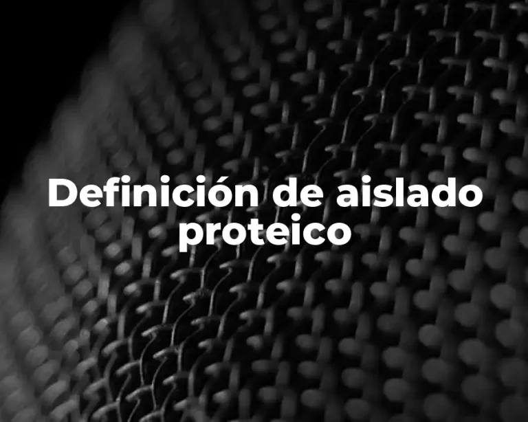 Definición de aislado proteico