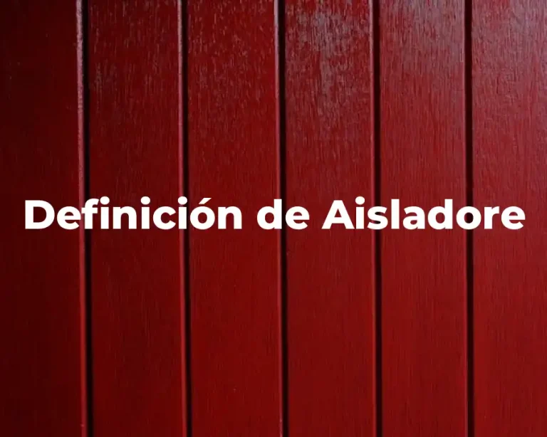 Definición de Aisladore
