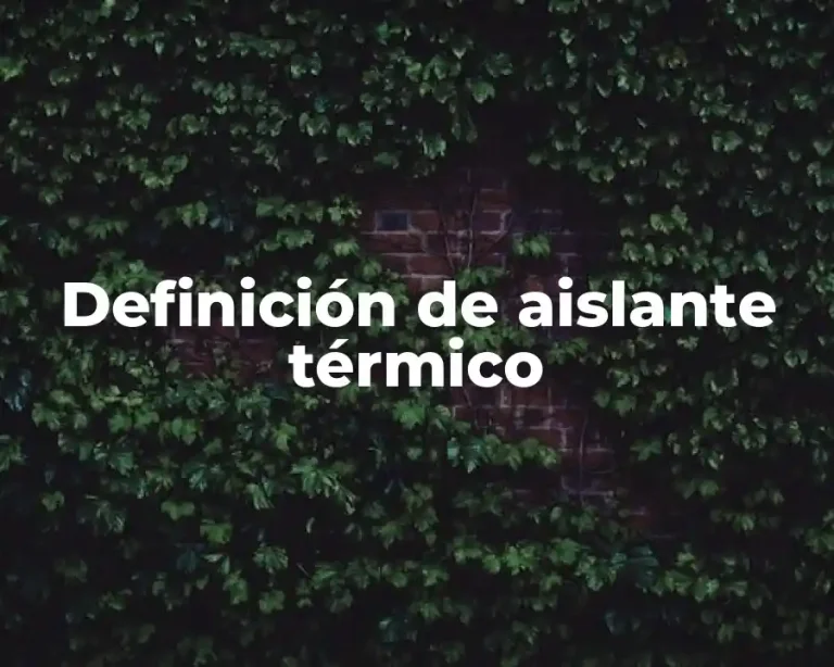 Definición de aislante térmico