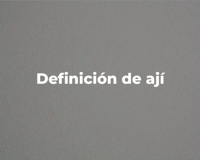 Definición de ají