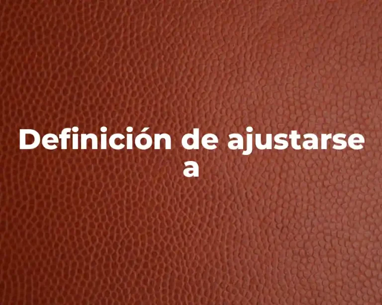 Definición de ajustarse a