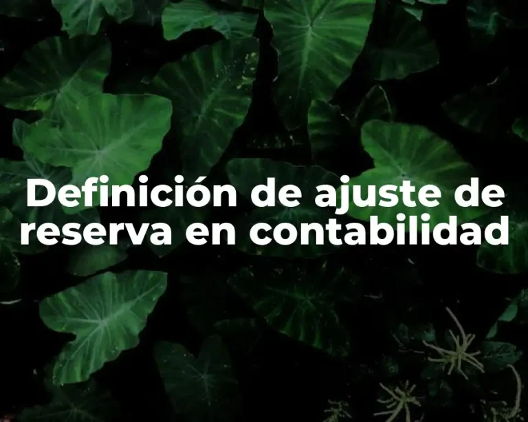 Definición de ajuste de reserva en contabilidad