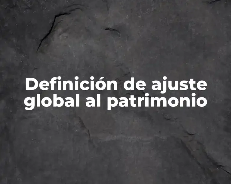 Definición de ajuste global al patrimonio