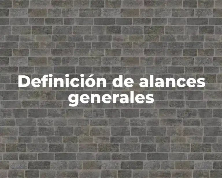 Definición de alances generales