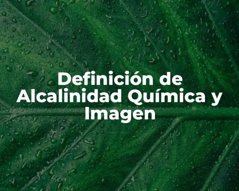 Definición de Alcalinidad Química y Imagen