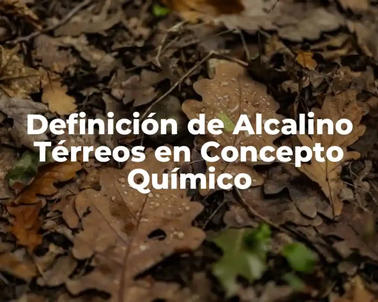 Definición de Alcalino Térreos en Concepto Químico