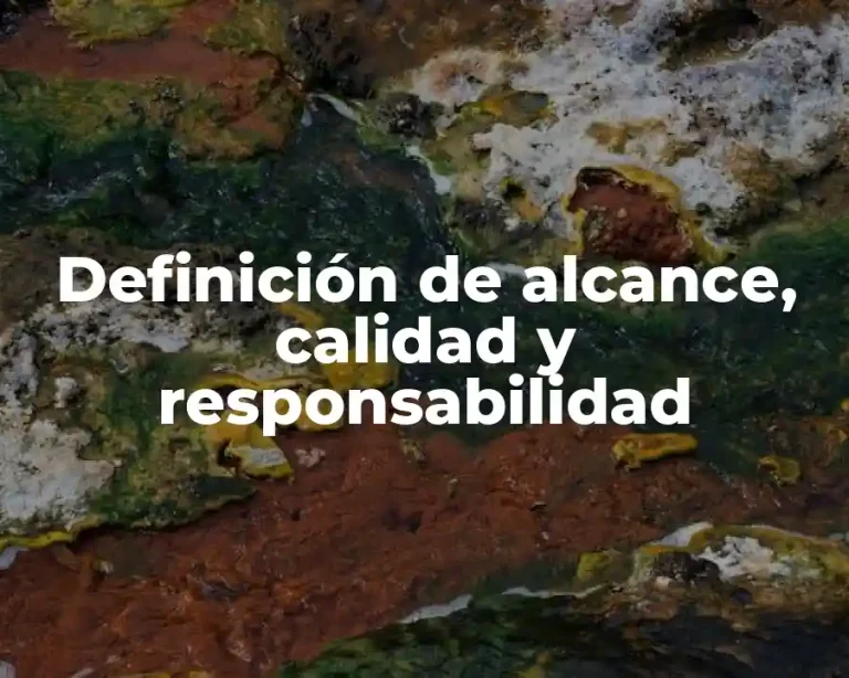 Definición de alcance, calidad y responsabilidad