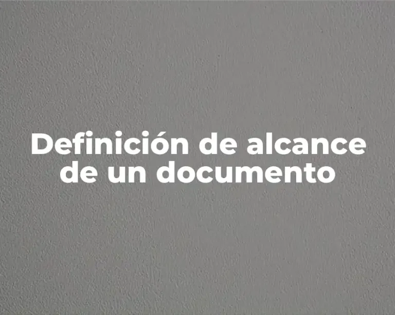 Definición de alcance de un documento