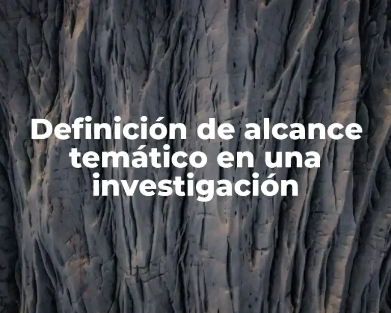 Definición de alcance temático en una investigación