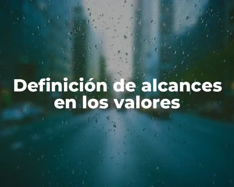 Definición de alcances en los valores