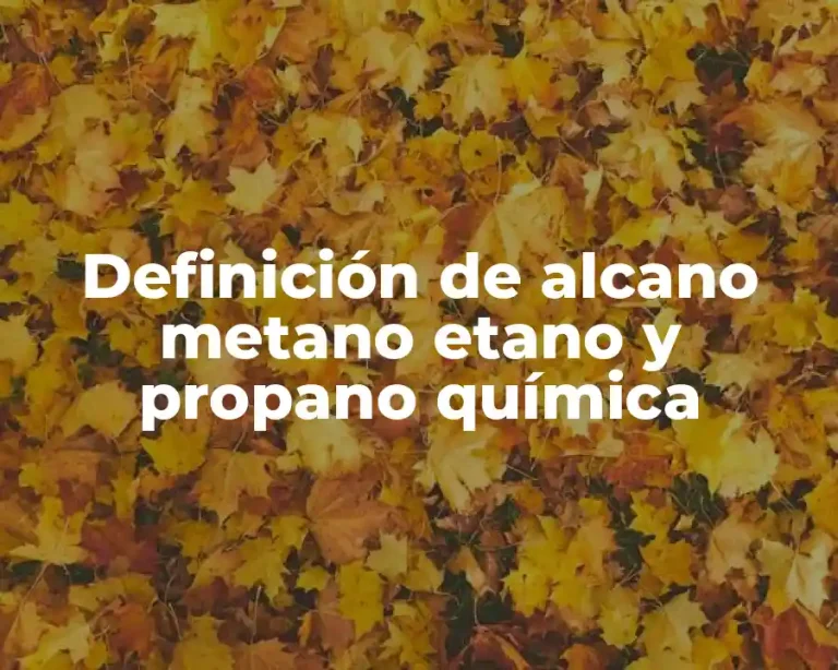 Definición de alcano metano etano y propano química