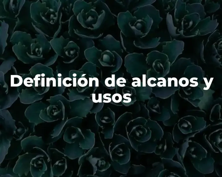 Definición de alcanos y usos
