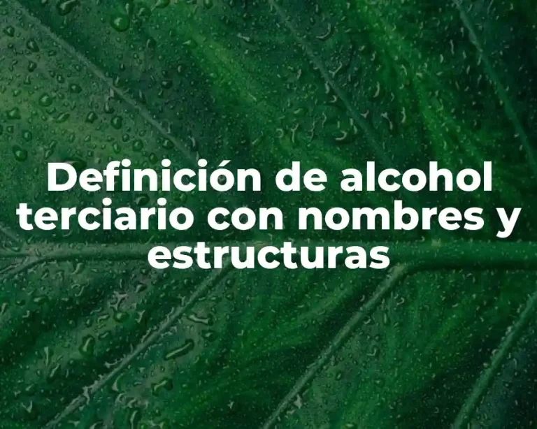 Definición de alcohol terciario con nombres y estructuras
