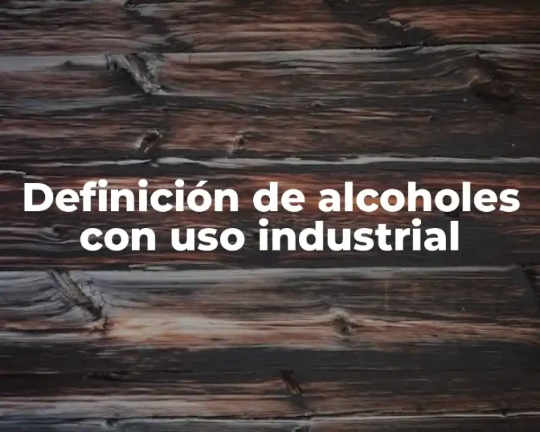 Definición de alcoholes con uso industrial