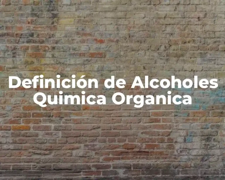 Definición de Alcoholes Quimica Organica
