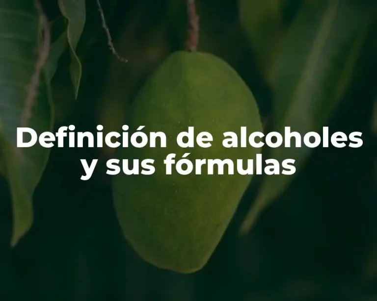 Definición de alcoholes y sus fórmulas